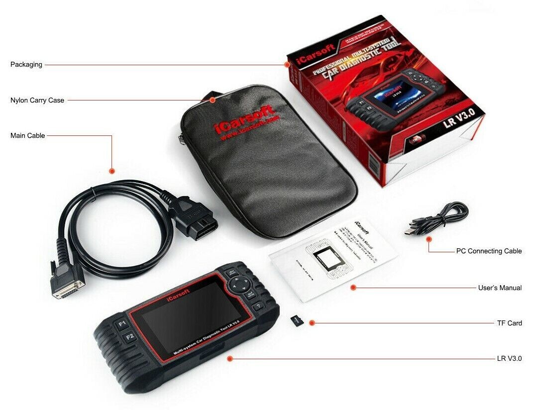 Range Rover L322 Diagnostic Scan Tool & Reset Fault Code Reader iCarsoft LR V3.0