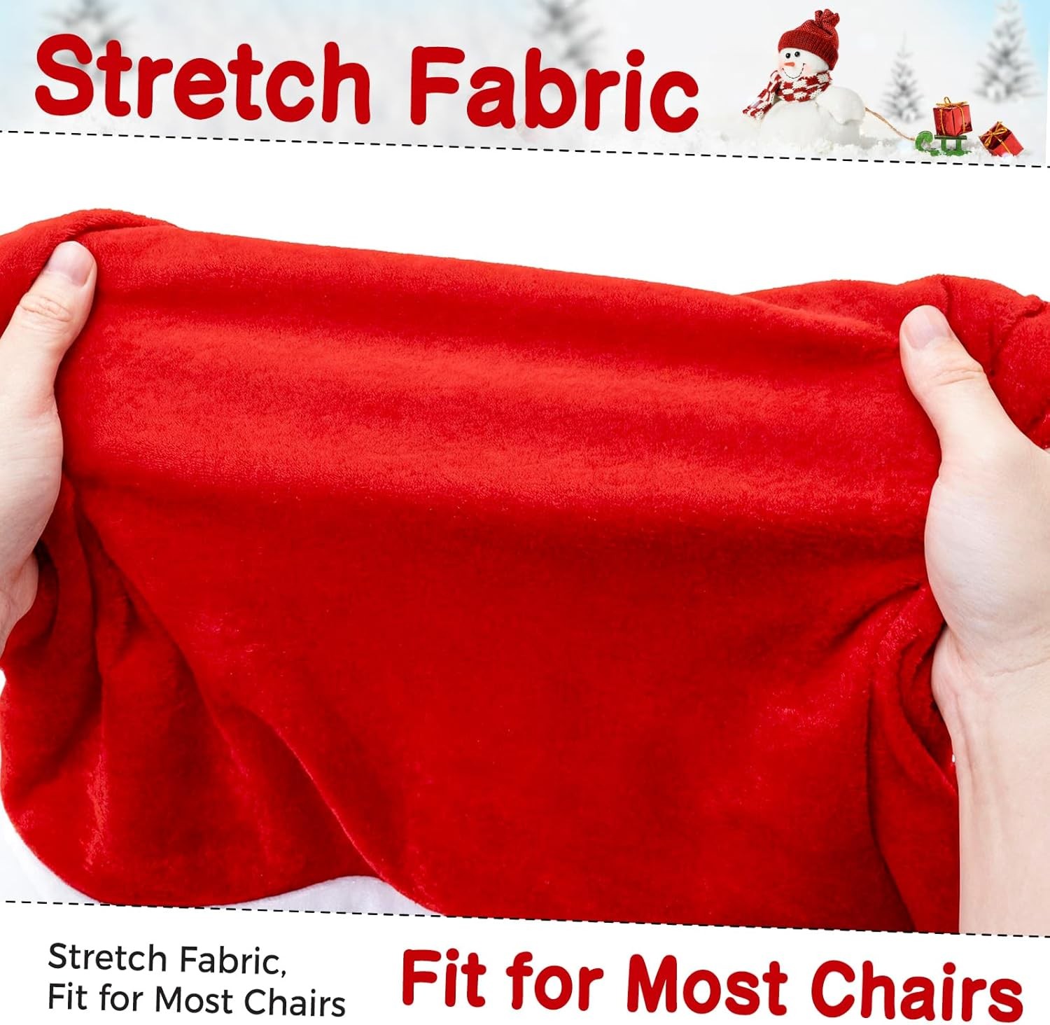 RJVW Christmas Chair Covers of 4, Plush Velvet Dining Room 4 Pcs