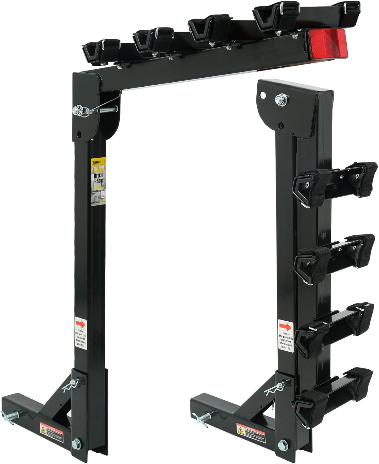 70210 Hitch Mount 4-Bike Rack 150lb Capacity Swing-Down Cars Trucks SUVs Black
