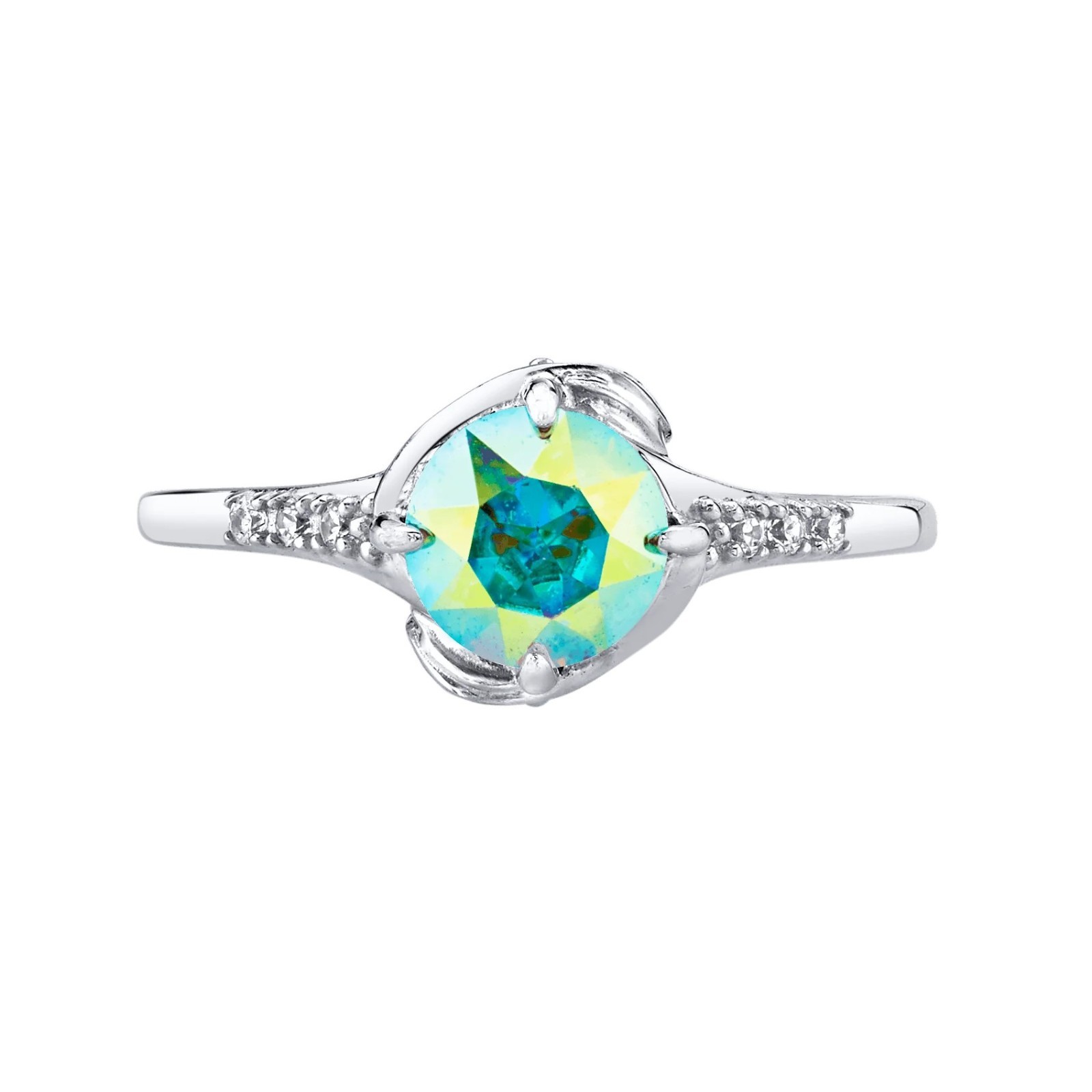Leo the Lion ring  Green CZ Solitaire- Size 8