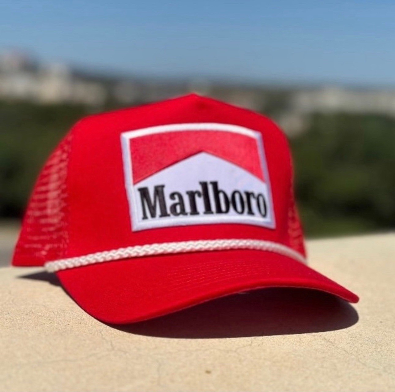 Red Trucker Rope Hat