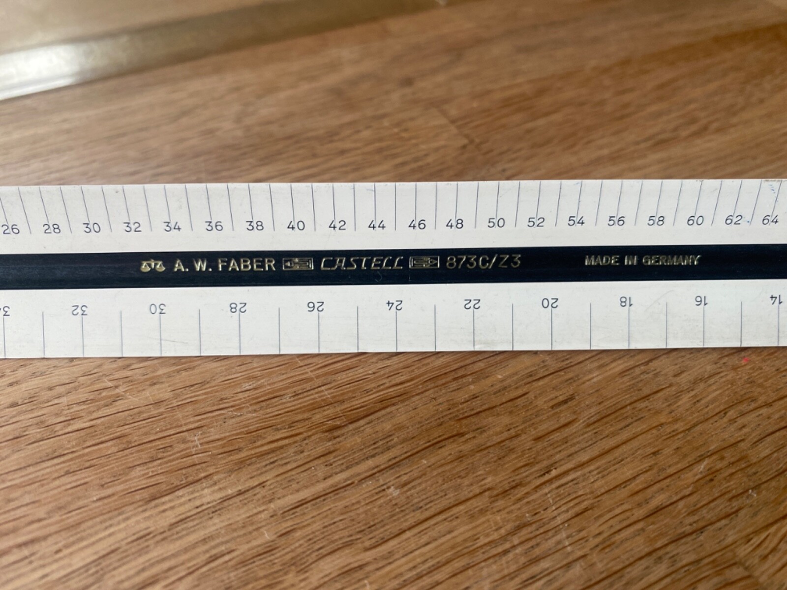 A.W. Faber Castell 873C/Z3 vintage wood/plastic ruler. German made. Used/usable.