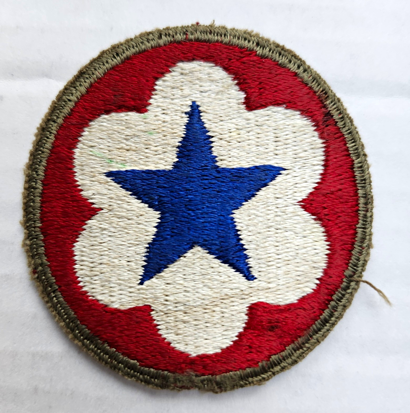 WWII US Army Service Forces OD Border Green Back Patch (05)