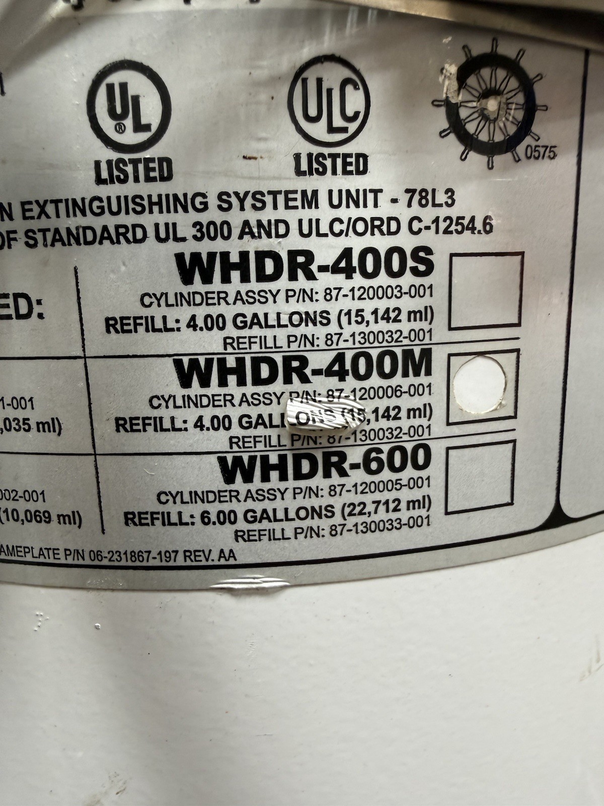 Kidde Kitchen Fire Suppression System WHDR400M 2 4 Gal Tanks XV Control Unit