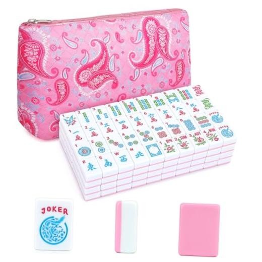 166 Pieces 1.2 Inch Pink American Mahjong Tiles - Only Pink Back