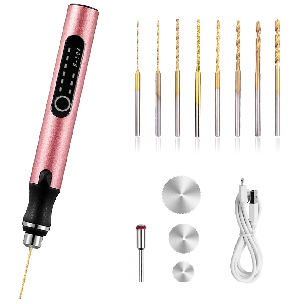 3-Speed Cordless Mini Drill Pen With 8 Small Drill Bits,Rechargeable Electric...