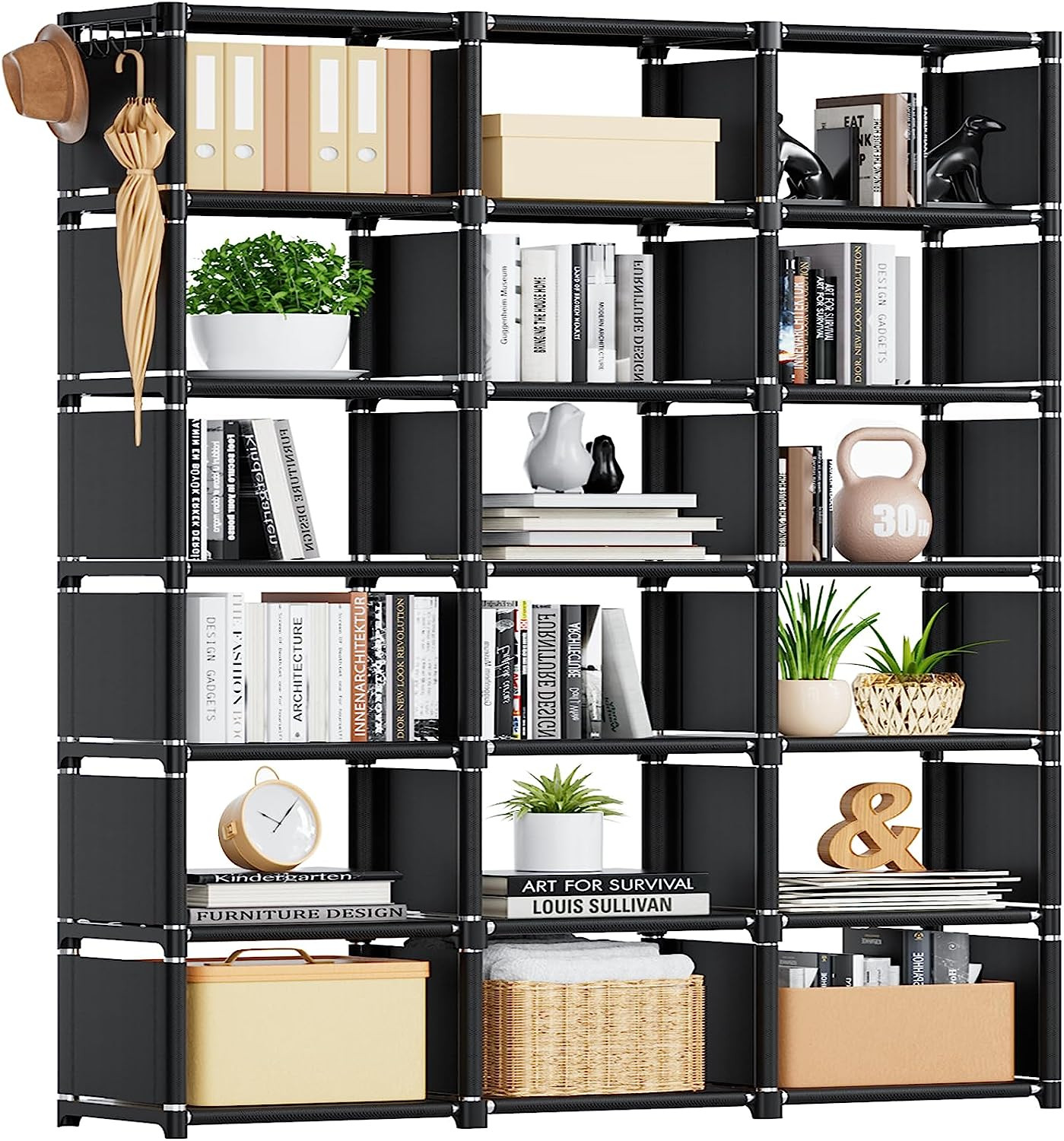Extra Large 18-Cube Bookcase - DIY Storage Organizer for Home & Office