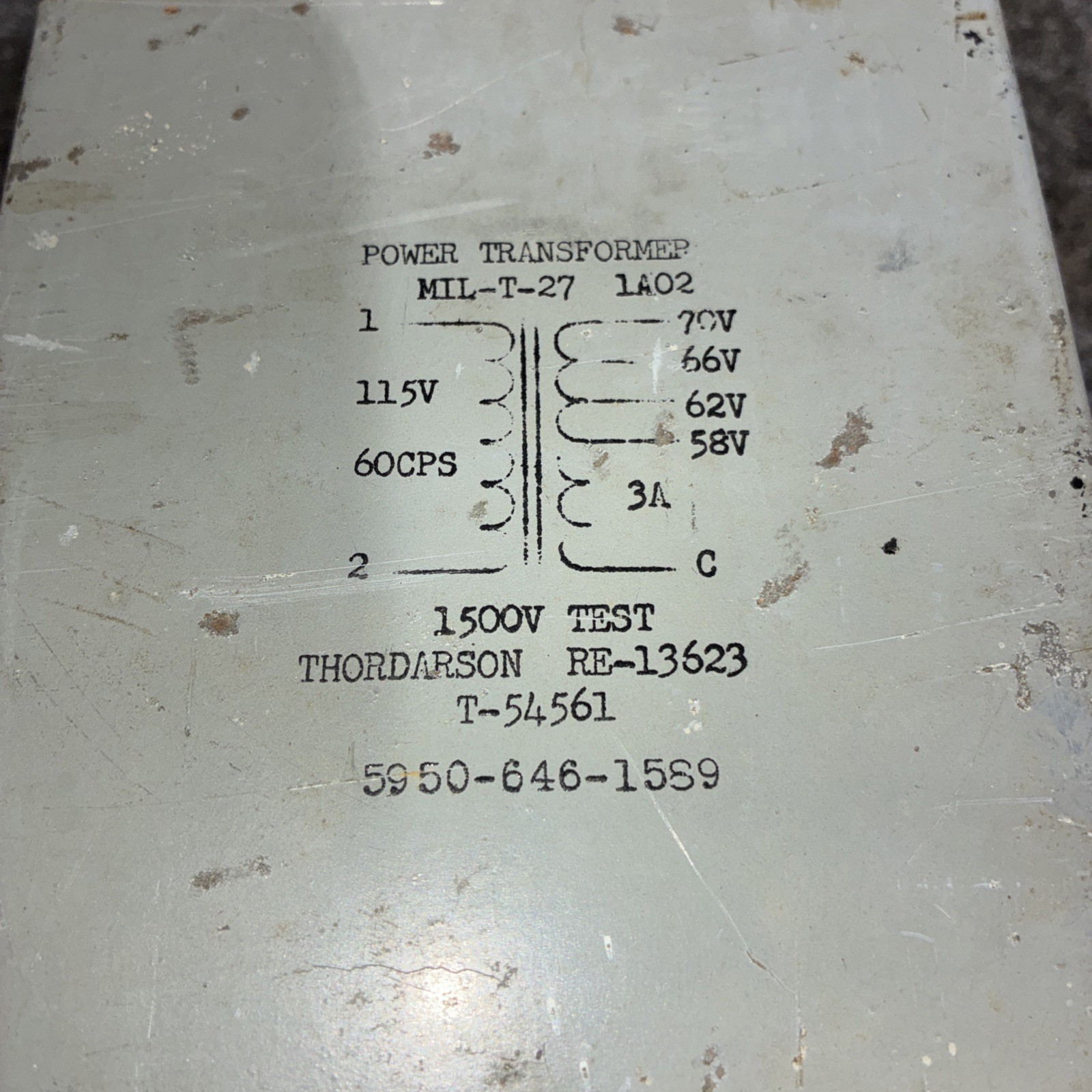 Thordarson MIL-T-27   1A02 Power Transformer