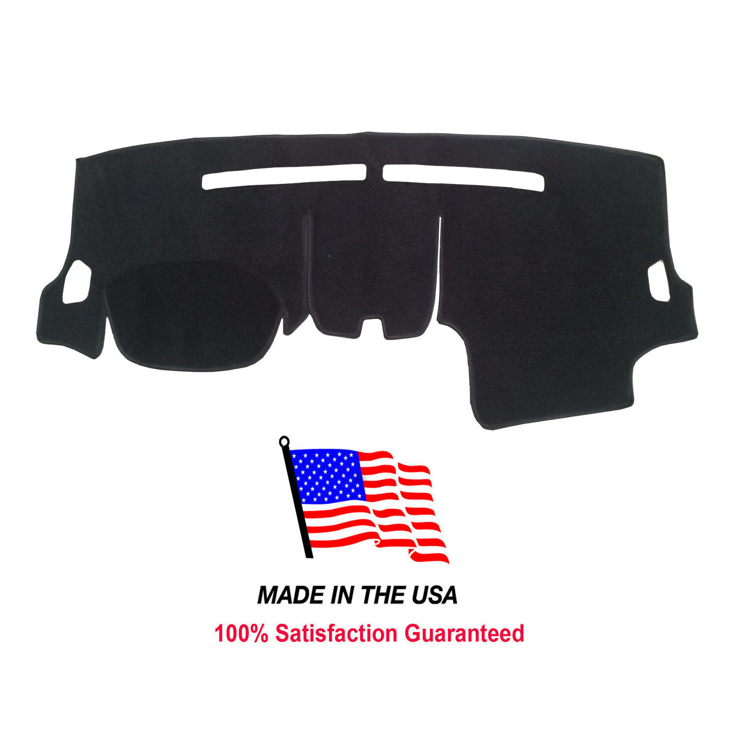 Black Carpet Dash Cover Compatible w/ GMC Terrain 2012-2017 with 2 Glove Boxes