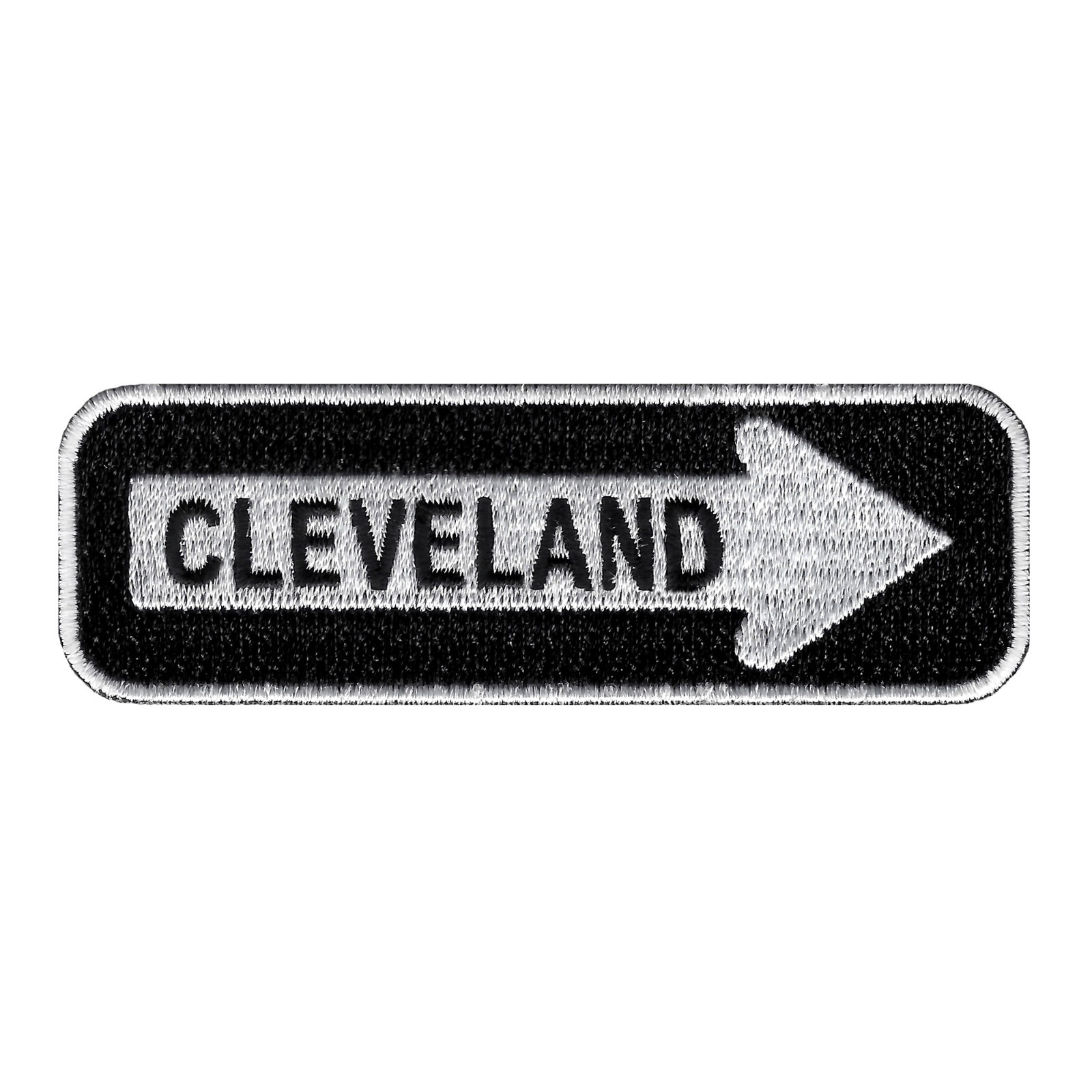 CLEVELAND ONE-WAY SIGN EMBROIDERED IRON-ON PATCH applique OHIO SOUVENIR ROAD