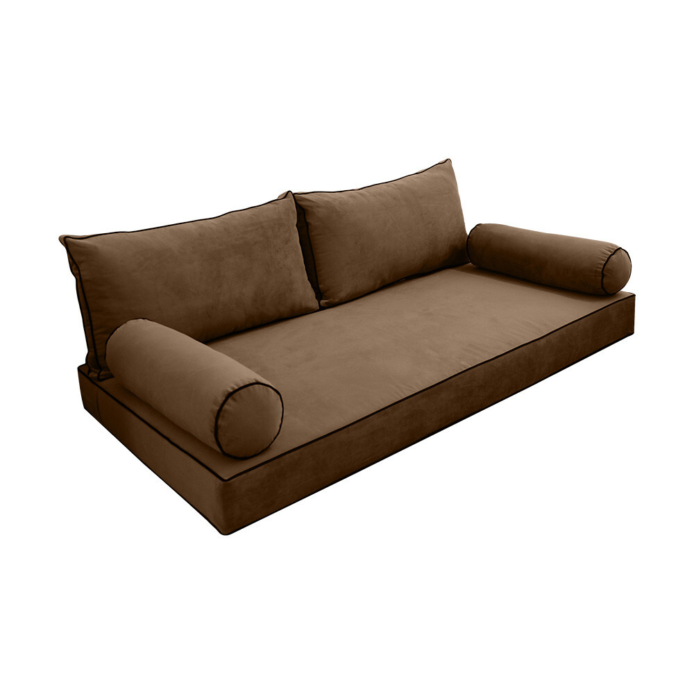 COVER ONLY Model V2 Twin Velvet Contrast Indoor Daybed Mattress Cushion AD308