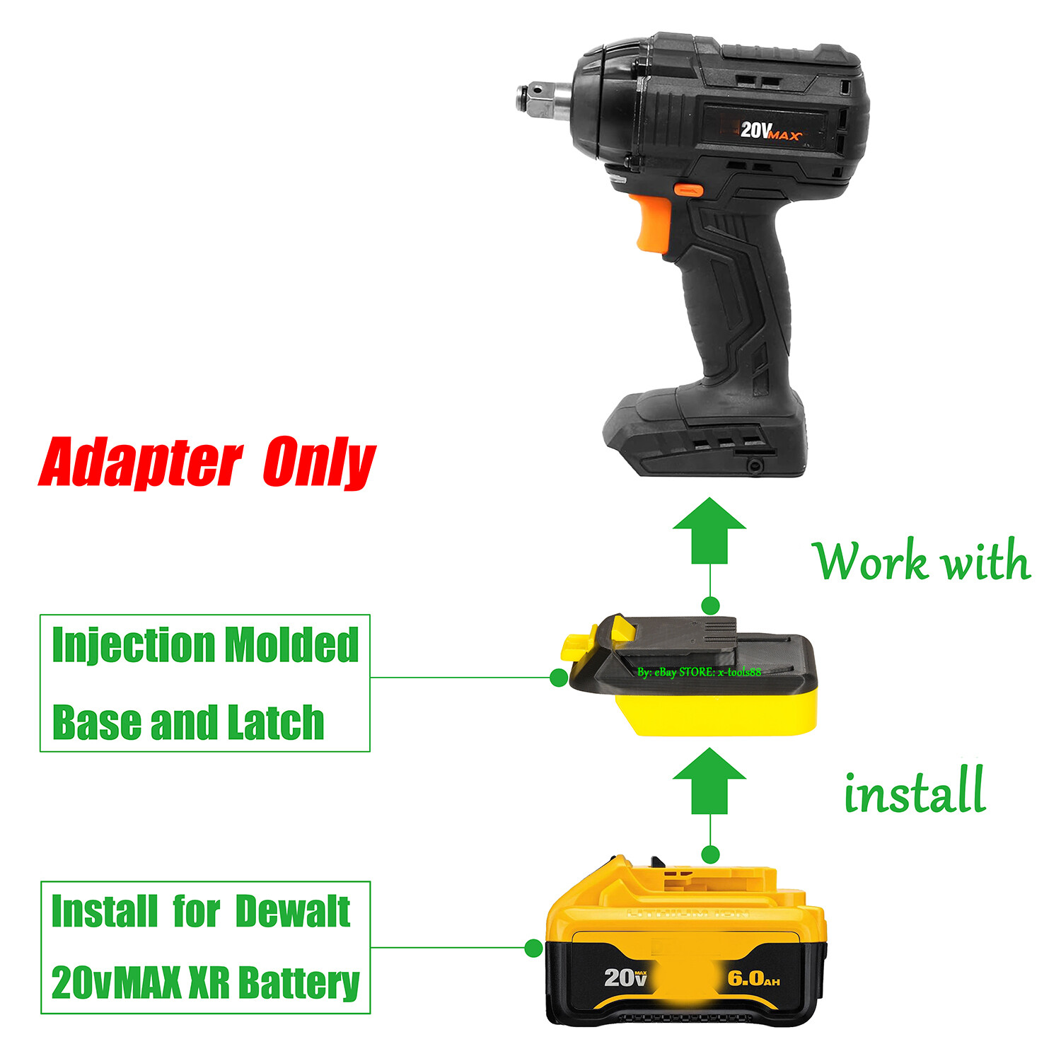 1 Adapter for DeWalt 20V MAX Batteries To for WEN 20V MAX Tool w/ BMS Protection