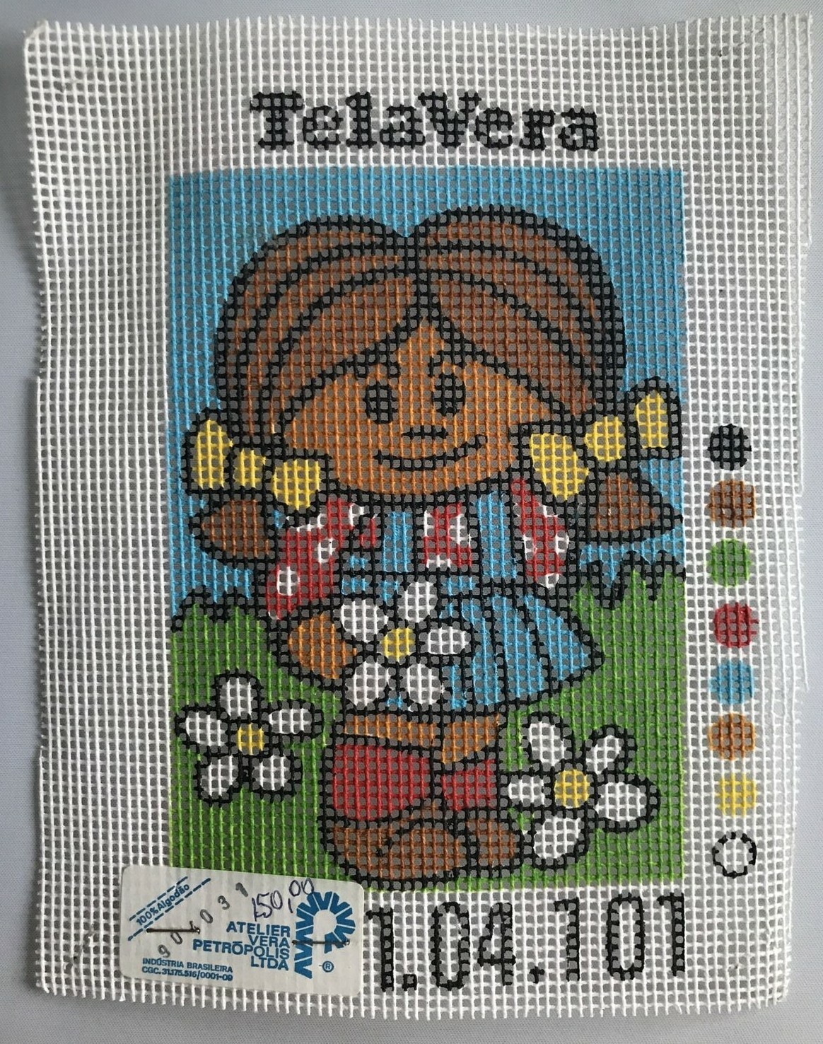 TelaVera Painted Needlepoint Canvas Girl
