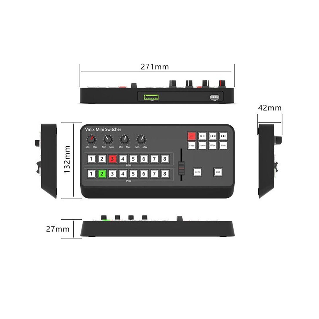 TYST VMIX Mini Panel Switchboard Switcher Control Video Recording for Vmix OBS