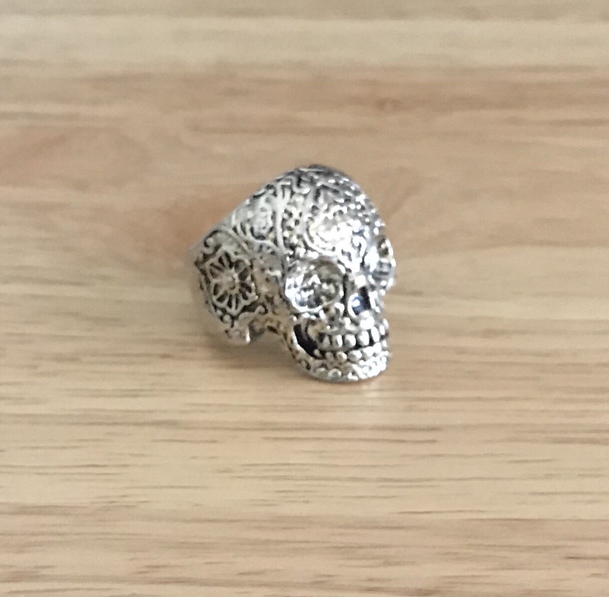 Tibetan Silver Skull Face Ring