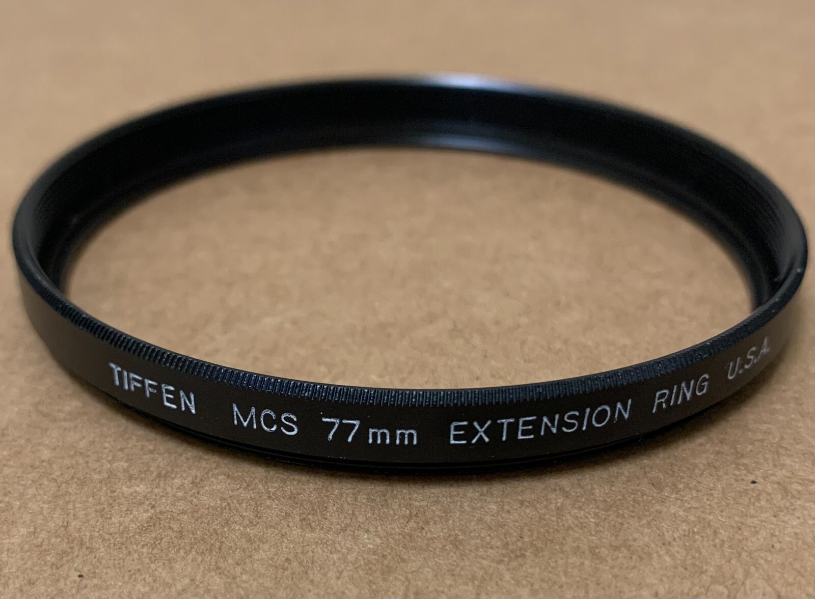 Tiffen MCS 77mm Extension Ring vintage USA  black metal threaded nice condition