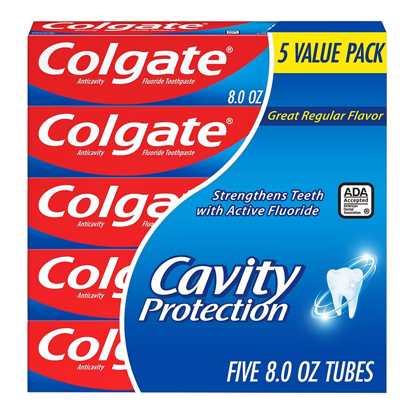 Colgate Cavity Protection Fluoride Toothpaste Regular Flavor 5 Pack 8oz EXP:2028