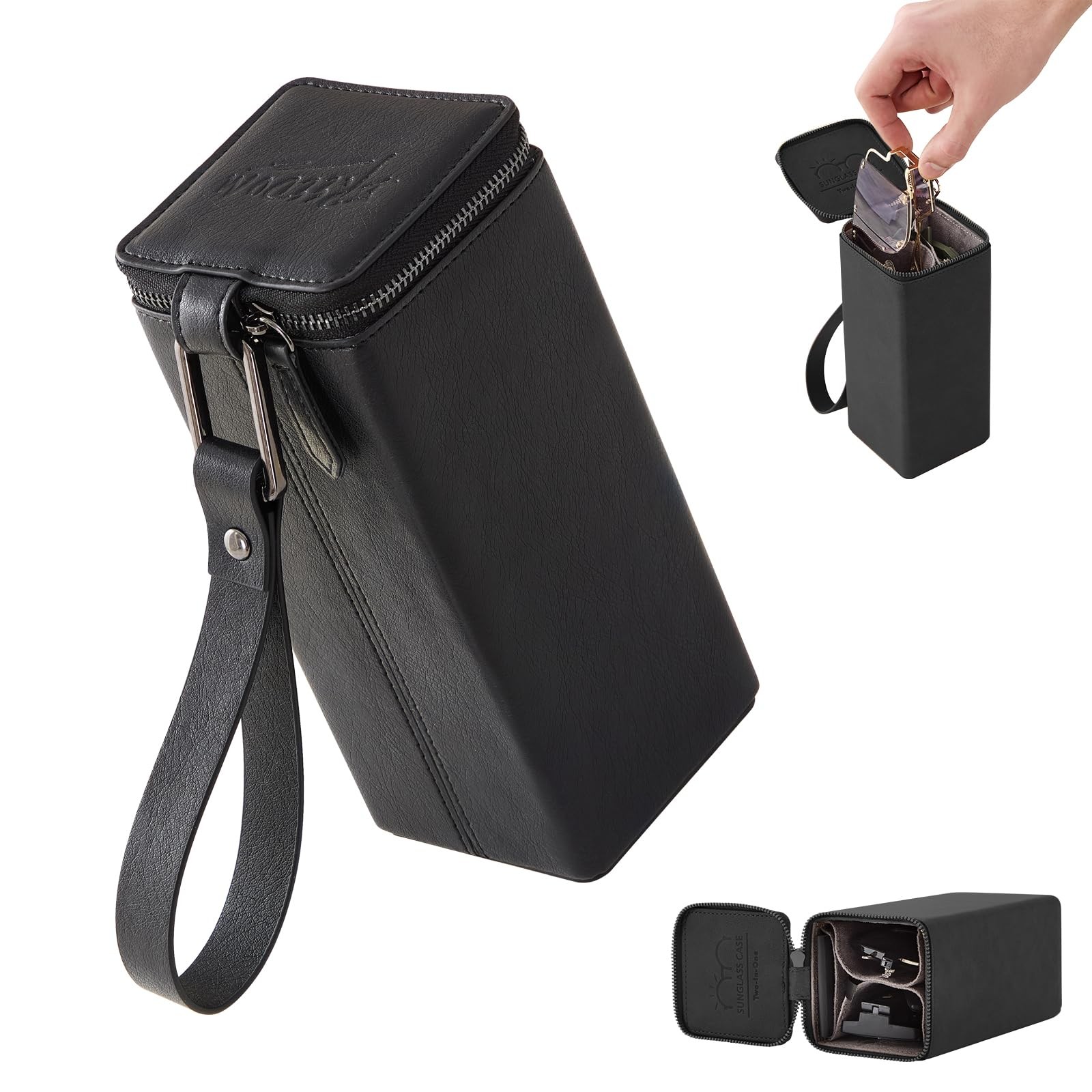 Sunglasses Travel Case Organizer Hangable for Men , Eyeglasses Foldable Stora...