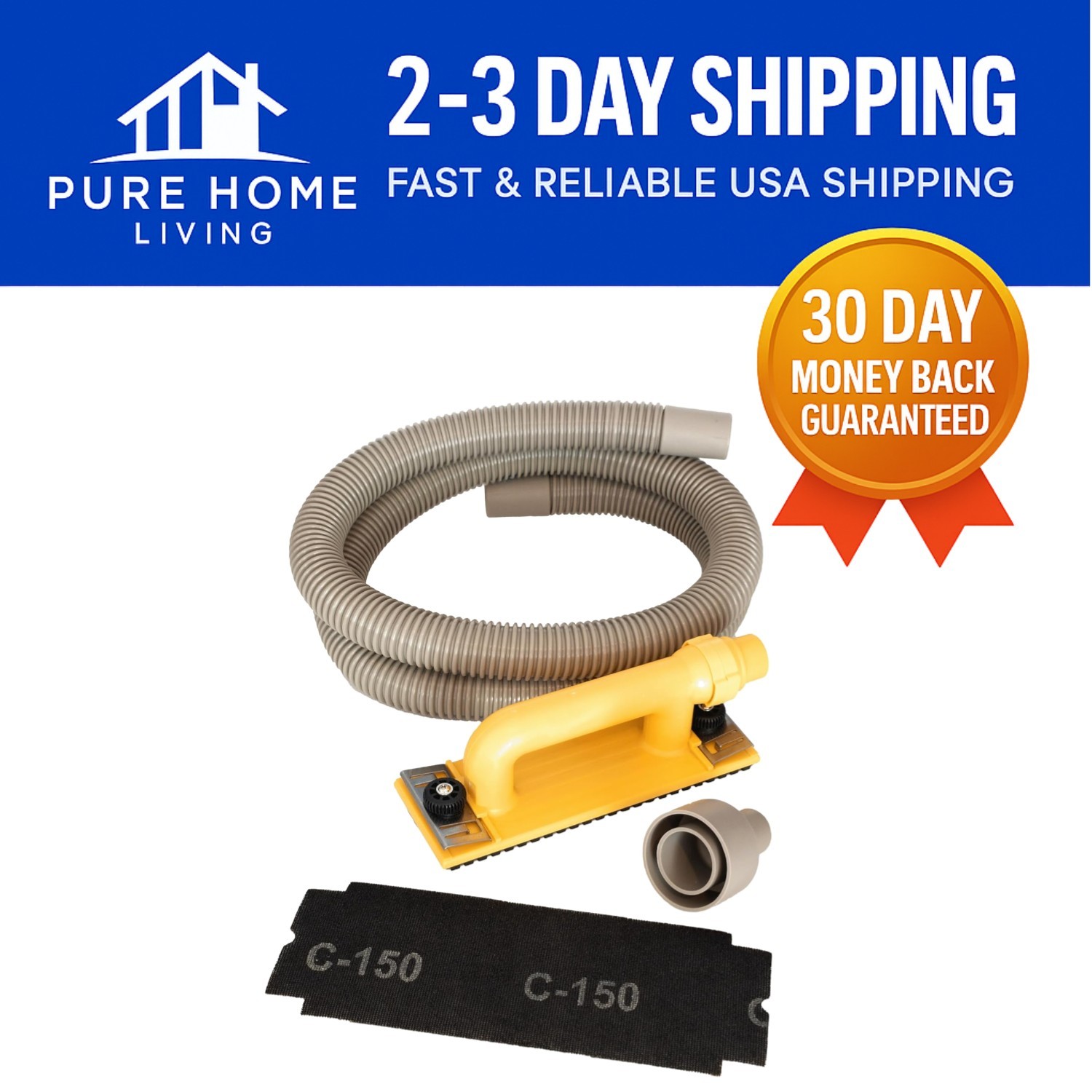 Corded Electric Dust-Free Drywall Sander with 6-Foot Hose - Health Safeguard