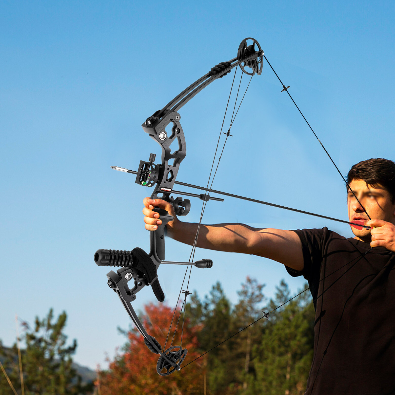 30-60lbs Right Compound Bow Archery Target Hunting Compound Bow Kit +12* Arrows