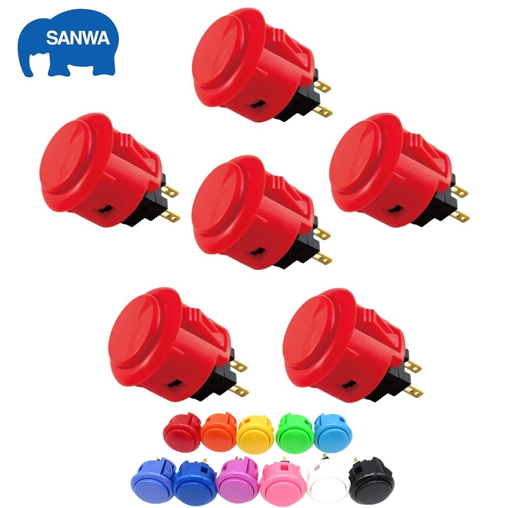 Sanwa Buttons Kit 6 PCs Obsf-24 Original Japanese Arcade Buttons Game Button