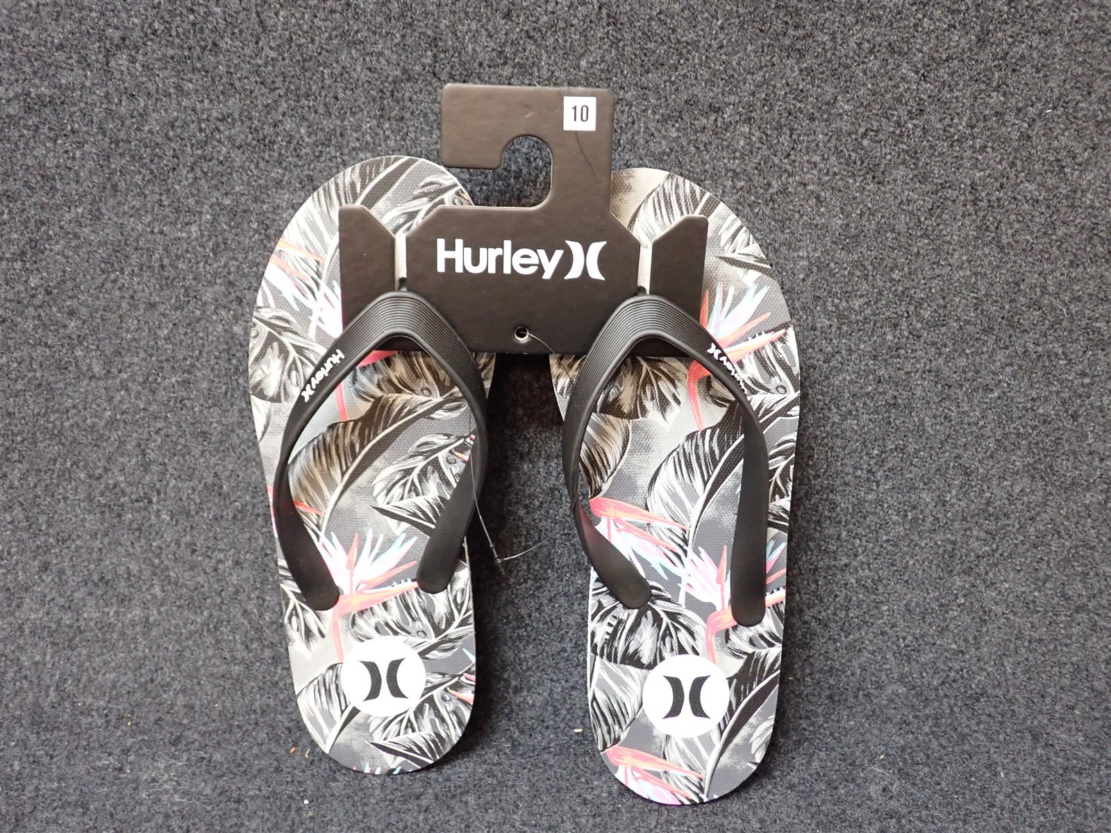 NEW Hurley Icon Printed Tropical Floral Black/Pink Men's Size 10 (HU3)