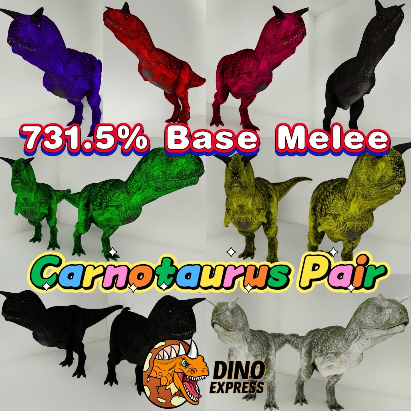 Carnotaurus Pair Clone ARK🦕 Survival Ascended ASA PVE PC/XBOX/PS