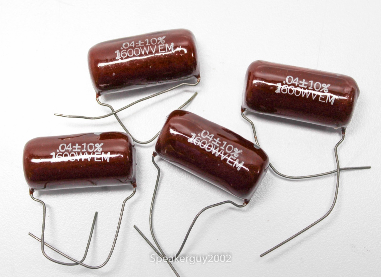 4 NOS Brown Drop Capacitors / .04 MFD 1600 VDC -- C1