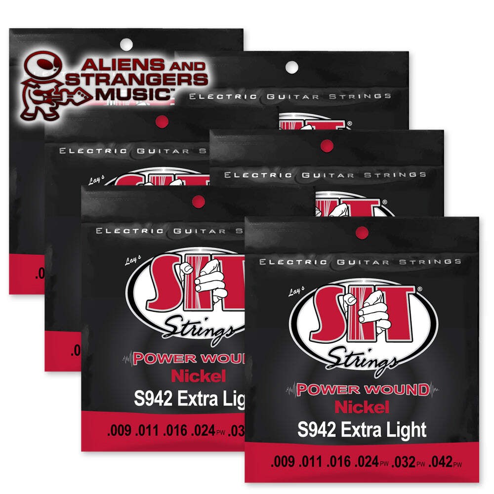 6 Sets! SIT Strings S942 Extra Light Power Wound Nickel .009-.042