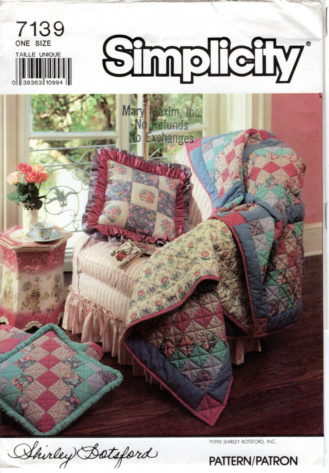©1990 Simplicity's School of Quilting by Shirley Botsfod Quilting Applique Patch