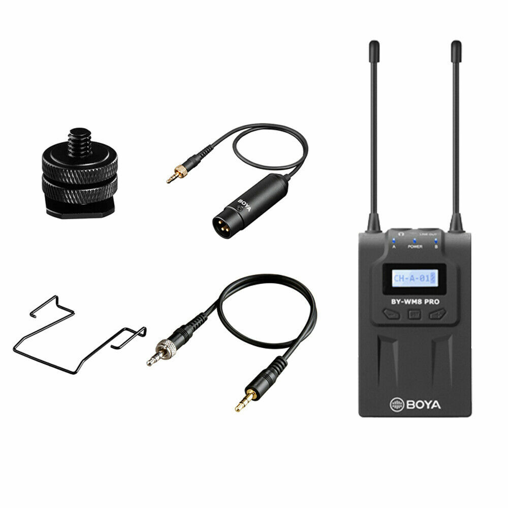 BOYA BY-WM8 Pro Handheld UHF Dual-Channel Wireless Lavalier Microphone System