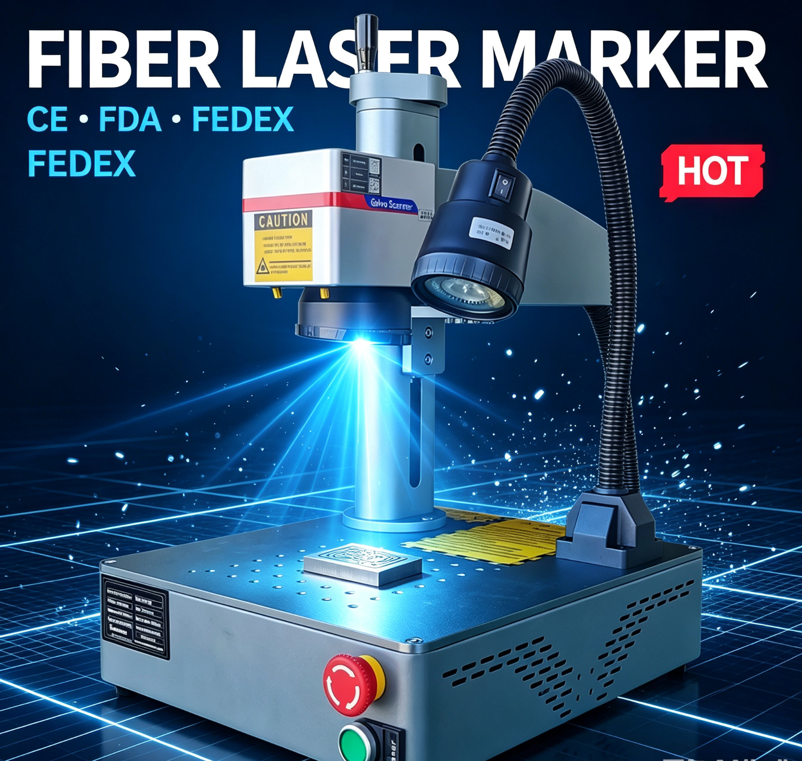 50W Fiber Laser Multi-function Machine Metal Photo Jewelry Marking&Cutting FedEx
