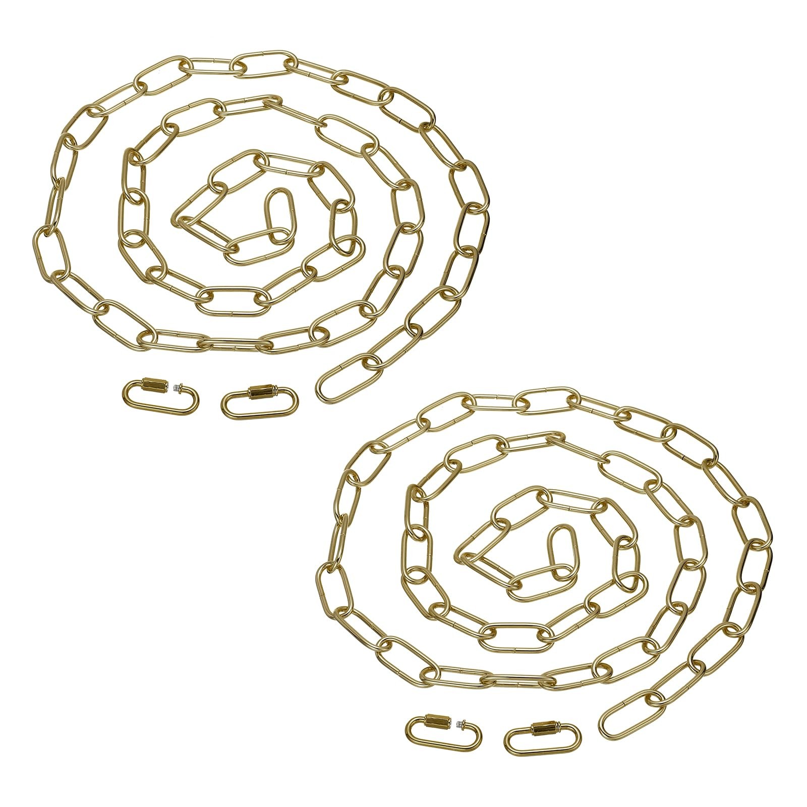PATIKIL 6ft Lighting Hanging Chain, 2pcs Metal Looping Chain 6ft, Brass Tone