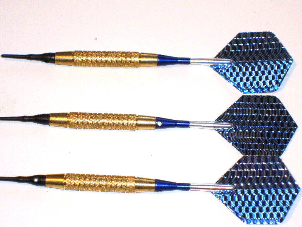 Soft Tip Darts Used, 16 Gram Brass with New Alum Spin Shafts and Flights #2739