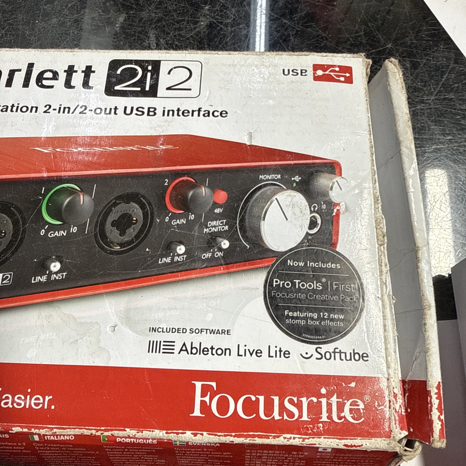 Focusrite Scarlett 2i2 2nd Gen USB Audio Interface Studio Recording W/Box Focus