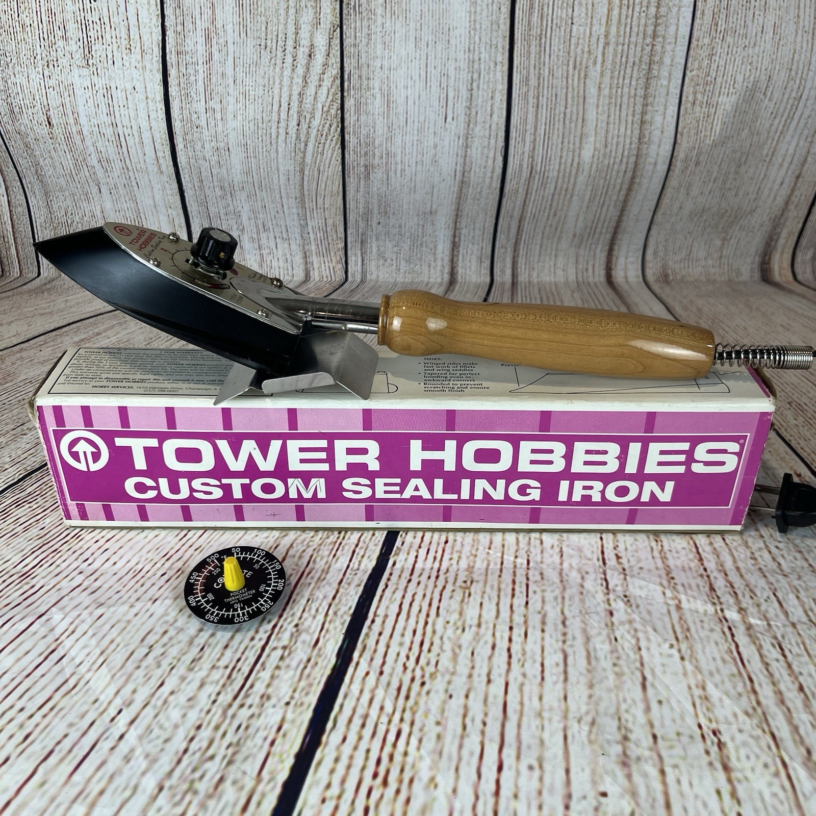VTG Tower Hobbies Custom Heat Sealing Iron with Stand Adjustable In Original Box