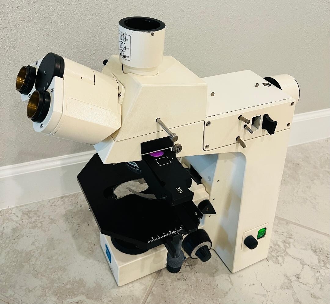 Zeiss Axioplan Fluorescence Microscope With Stage & Trinocular Head
