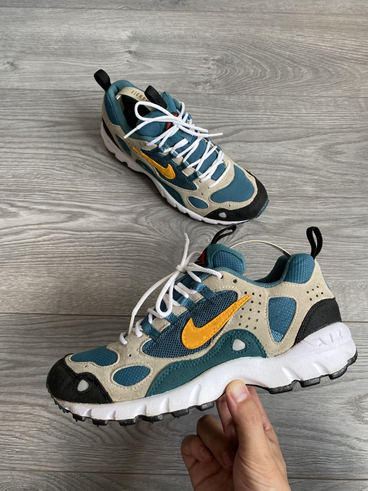 Vintage Nike Air Terra Humara 1997 Teal Yellow UK 7.5 42 Rare OG Sneakers