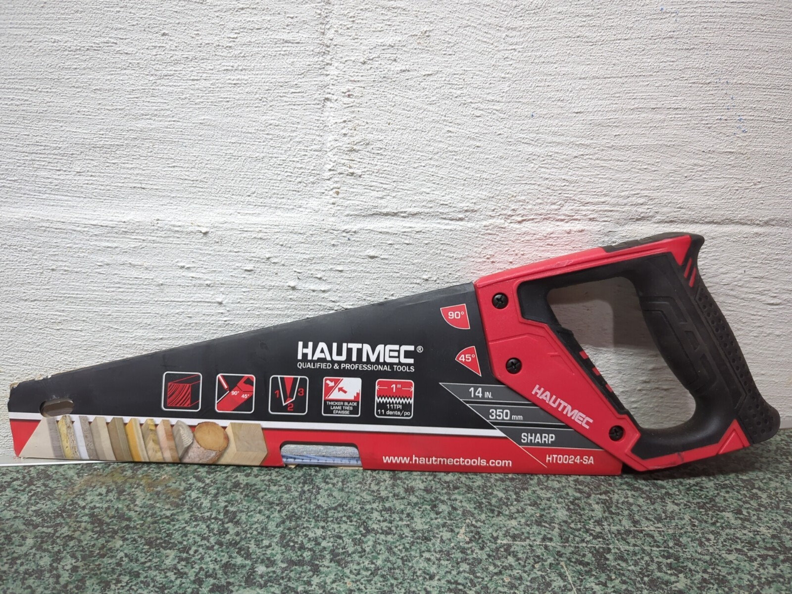 HAUTMEC 14 In. Universal Hand Saw - 11 TPI Fine Cuts Wood Saw - Professional Uni