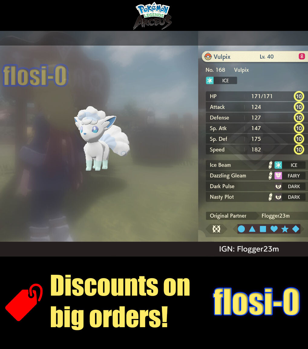 6IV Vulpix Alola Max Effort Level Pokemon Legends Arceus
