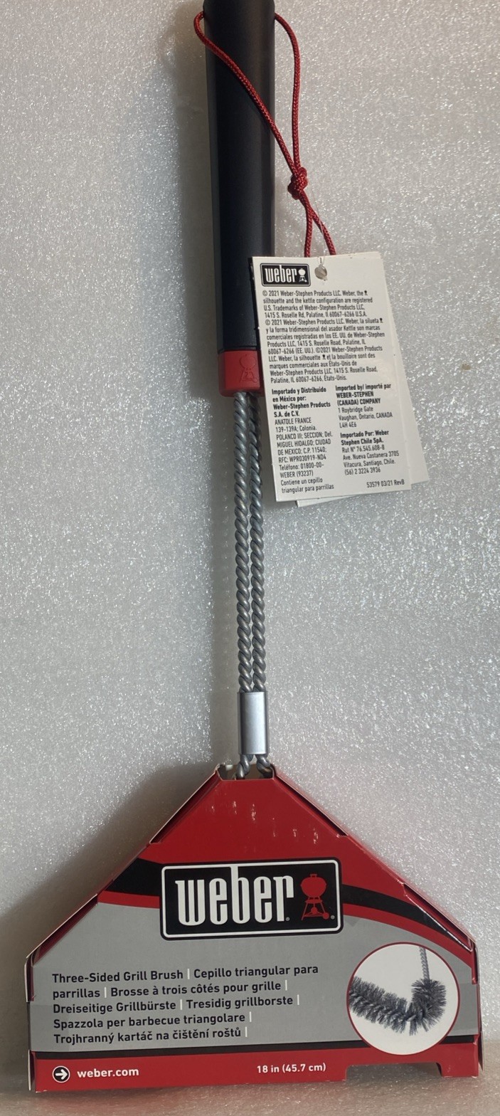 Weber 18” in 3-Sided Grill Bristle Brush BBQ NEW