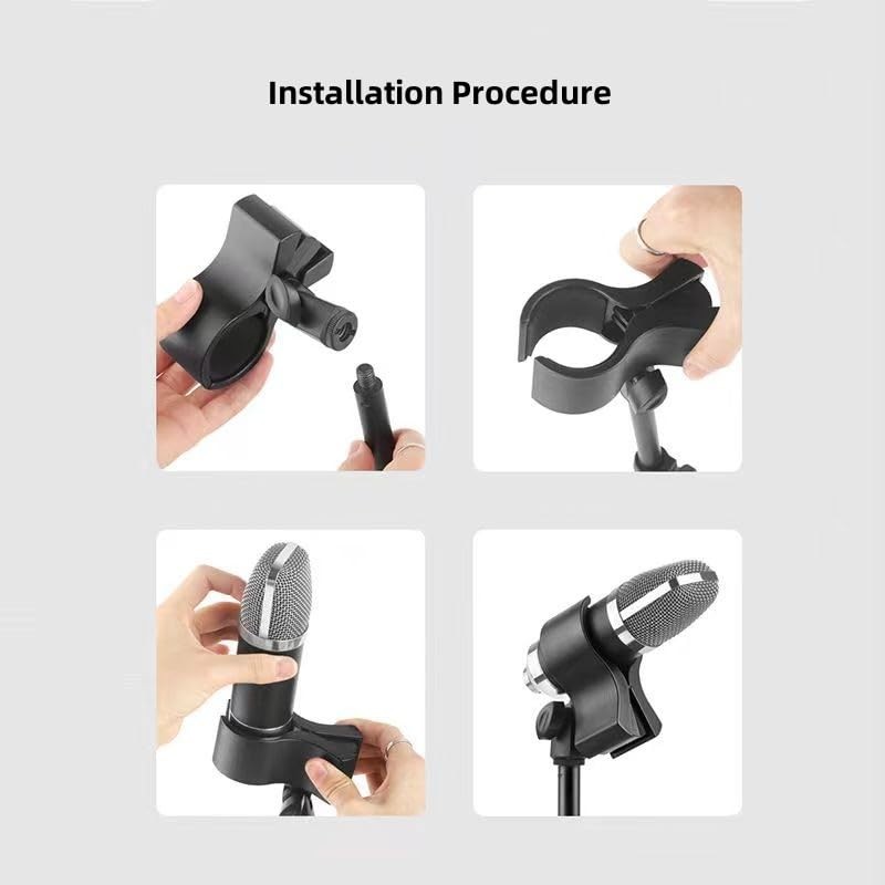 CCeCCe 2 Pack Microphone Clip Holder Mic Stand Clips Replacement with 5/8" 3/...