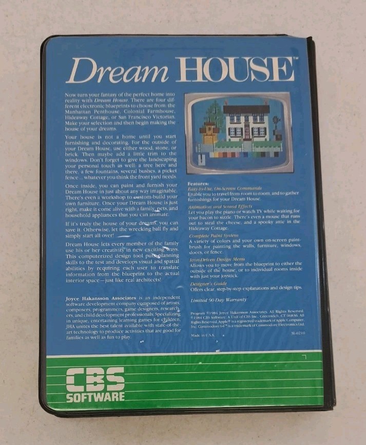 Dream House gor Commodore 64-CBS Software-Box-Disk-Manual-1984