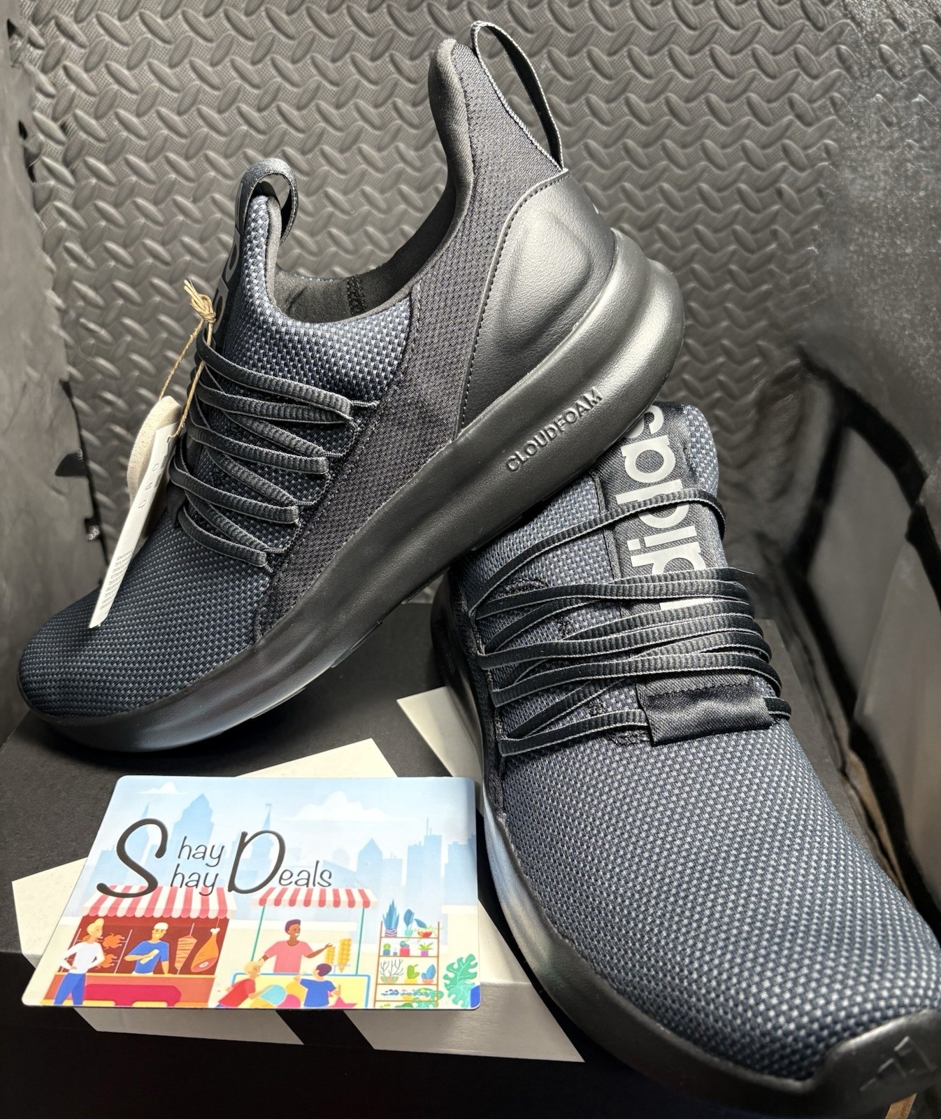 Adidas Lite Racer Adapt 7.0 Blk/Grey MENs Size 9.5 NEW Box/tag FREESHIP IE6327