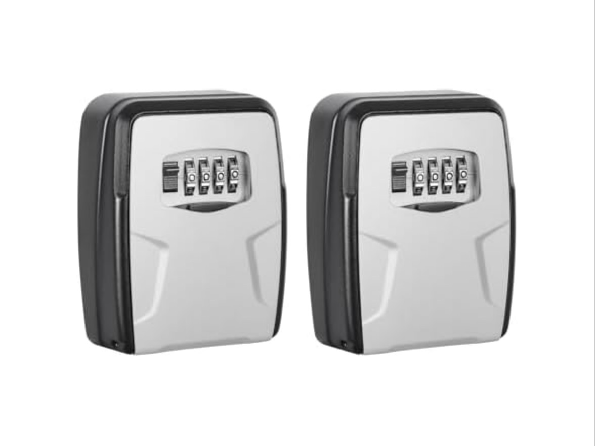 Fayleeko Key Lock Box Wall Mounted, 5 Keys Capacity (2 Lock Box Pack) 676961