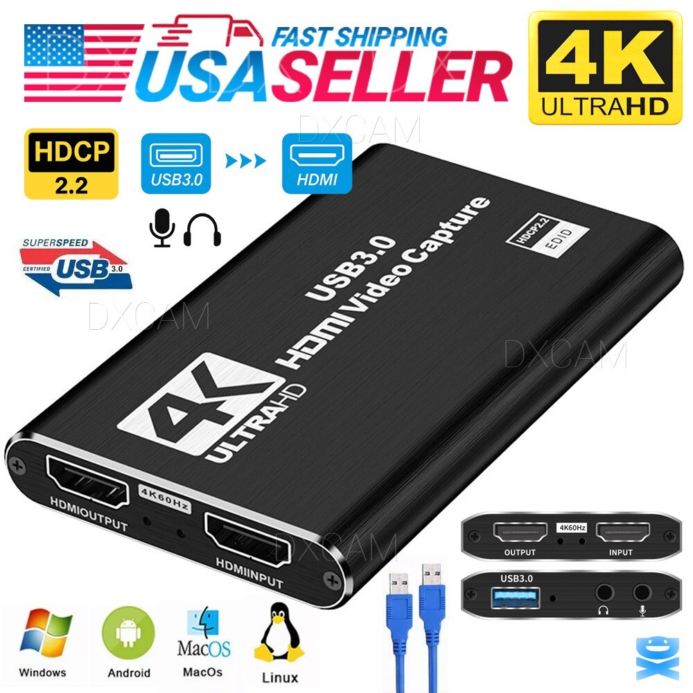 4K Capture Card Audio Video USB 3.0 HDMI Video Capture Device Full HD Recording