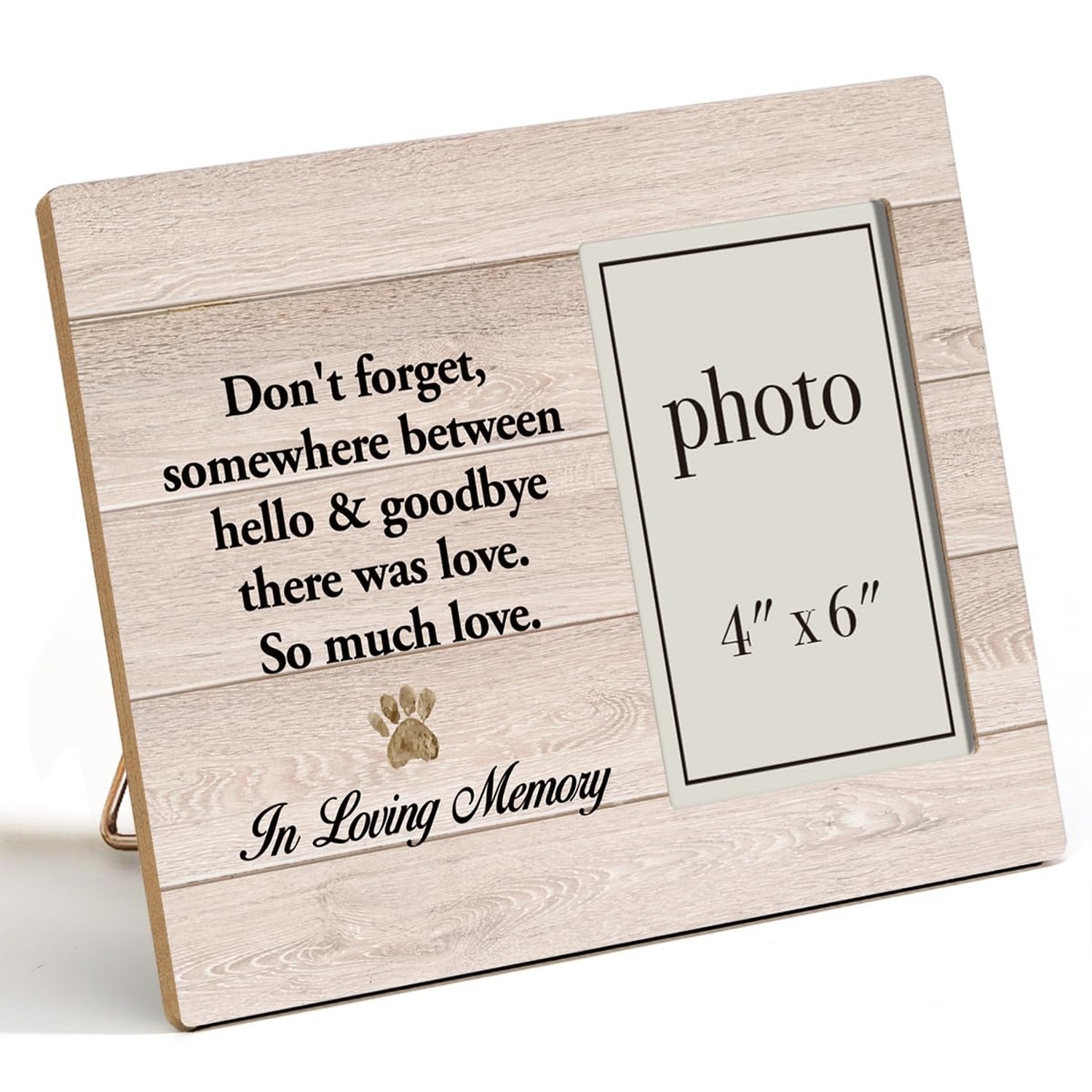 Pet Memorial Gifts - Wooden Photo Frame, Sympathy Gift for Loss of Dog or Cat...