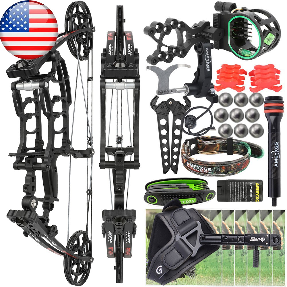 Compound Bow Dual-Use Steel Ball Arrow 40-65lbs Short Axis Archery Hunting RH LH