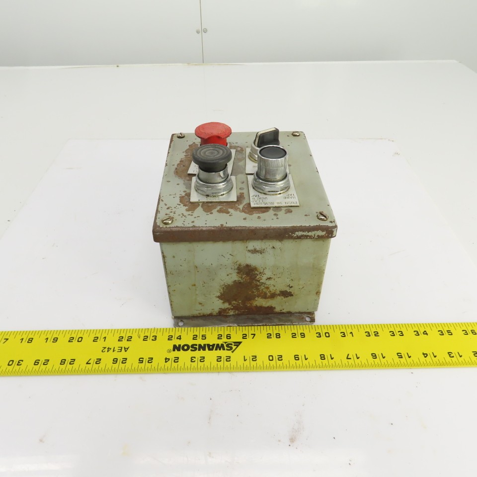 7-1/2" x 6" x 4-1/2" Operator Control Box W/2 Momentary Contact E-Stop & Switch