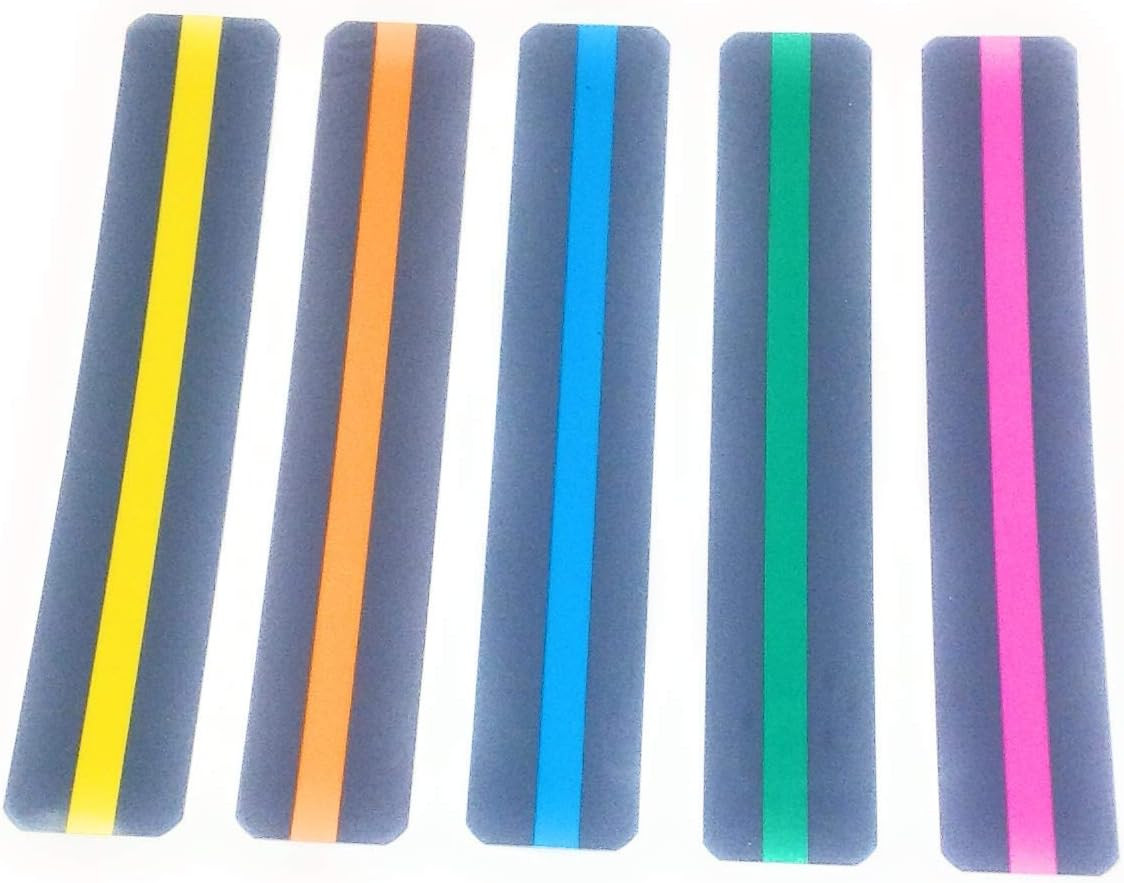 Reading Guide Highlighter Strips, Set of 5 (Blue, Orange, Green, Pink and Yellow